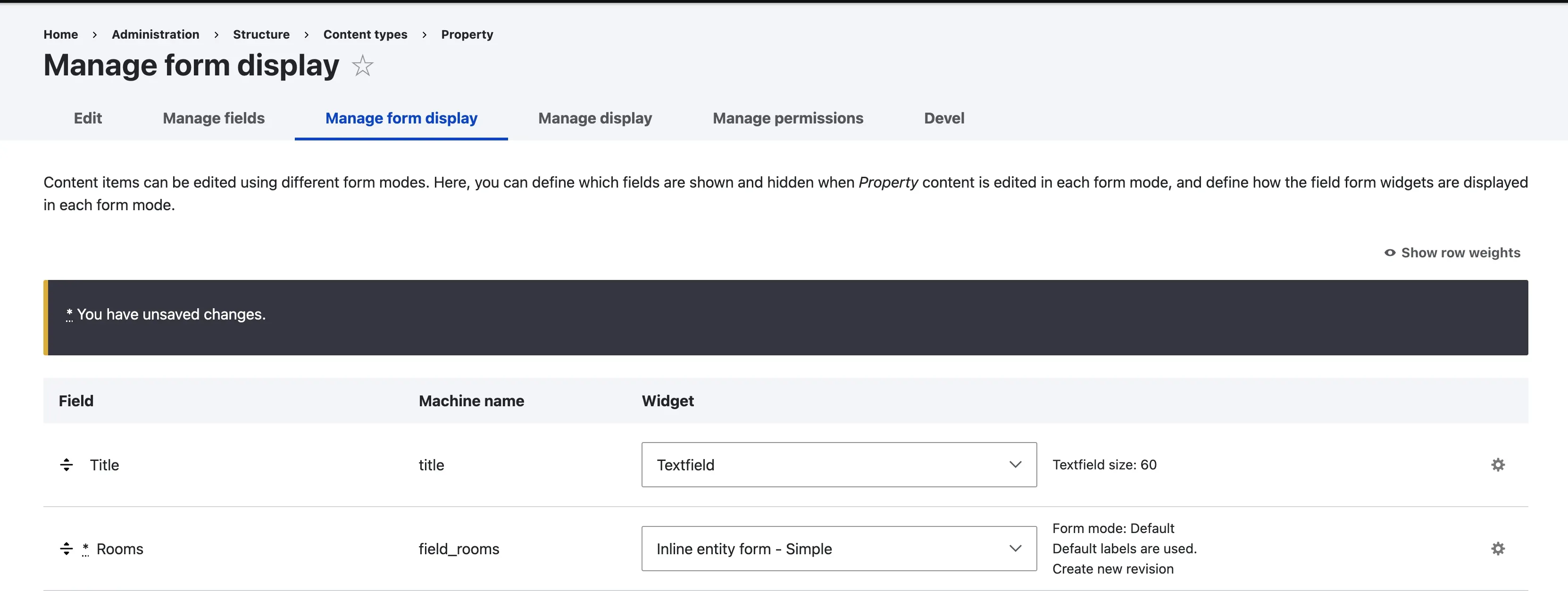 manage form display